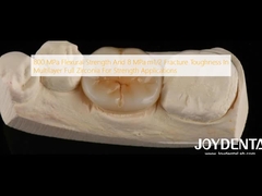 800 एमपीए फ्लेक्सुरल ताकत और 8 एमपीए·एम1/2 फ्रैक्चर कठोरता बहुपरत पूर्ण जिरकोनिया में ताकत अनुप्रयोगों के लिए